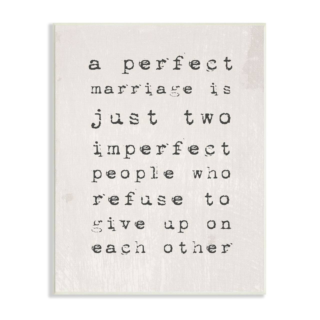 Stupell Industries A Perfect Marriage Wood Wall Plaque